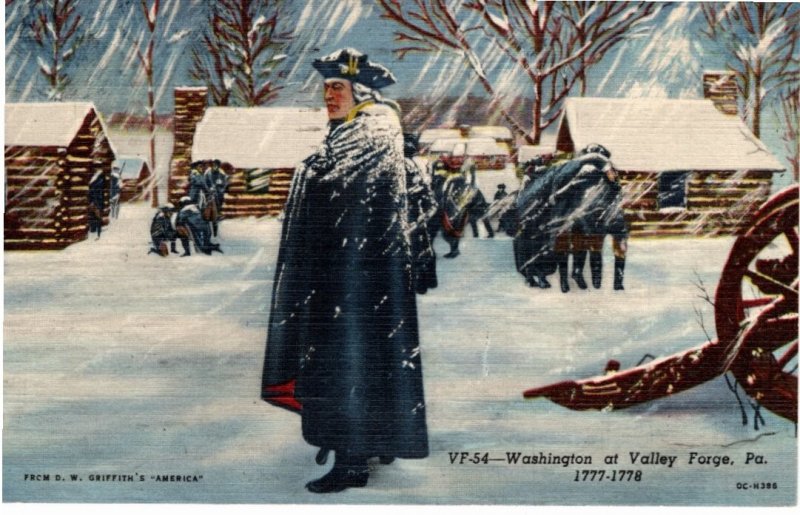 Scout Cachets #1780 Washington at Valley Forge postcard postmarked Valley For...