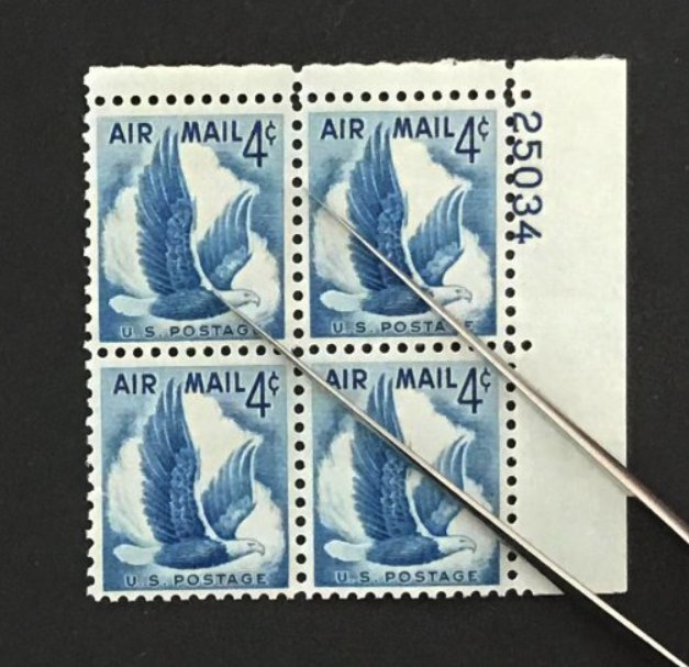 US #C48 Mint VF NH OG. UR Plate Block #25034. Semi-scarce. Pristine. 16617