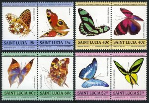 St Lucia 731-734 ab pairs, MNH. Michel 732-739. Butterflies 1985.