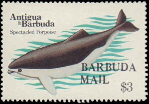 Barbuda #582-585, Complete Set(4), 1983, Whales, Marine Life, Never Hinged