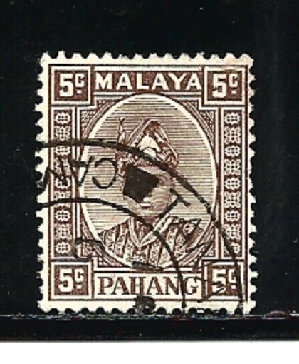 Malaya Pahang Stamps-Scott # 32/A7-5c-Canc/LH-1935-41-OG