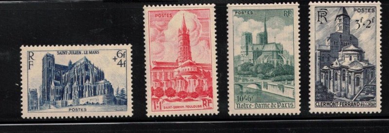 FRANCE Scott # B213-4, B216-7 MNH - Semi Postal - Cathedrals