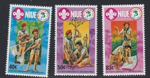 Niue # 372-374, Scouting Year, Mint LH, 1/3 Cat.