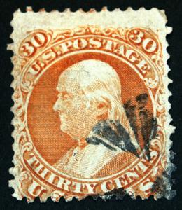 #71 30c Orange 1861 Used