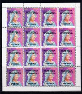 Eritrea 1985 Queen Mother 85th.Birthday Mini-Sheetlet 16 Perforated SPECIMEN MNH