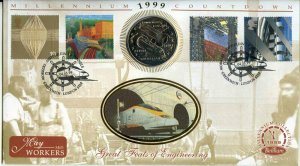 1999 Benham Workers Coin Cover with Gibraltar 2.8 Ecu's Coin 