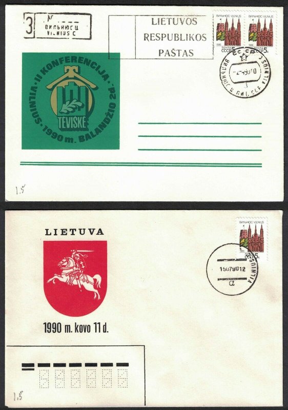 Lot of 2 LITHUANIA Covers - Unused, Vilnius, See Photos 2 V10 