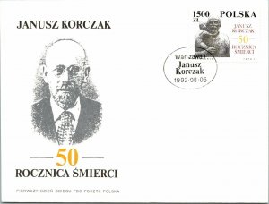 Poland 1992 FDC - Korczak, 50th Death Anniversary - F12614