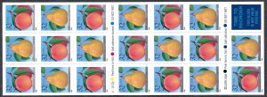 United States #2494a 32¢ Peach and Pear (1995). Pane of 20. MNH