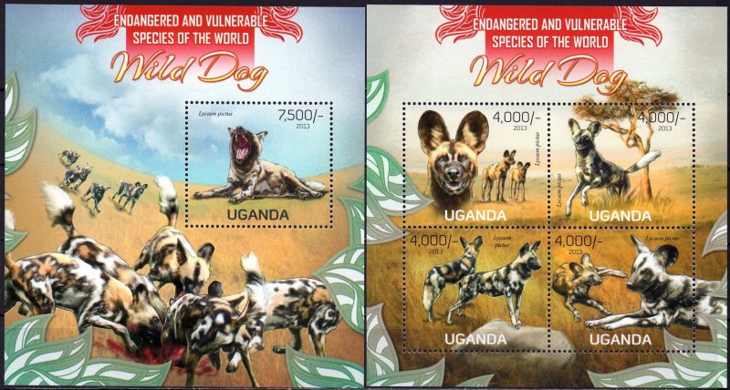 Uganda. 2013. Wild dogs. MNH.