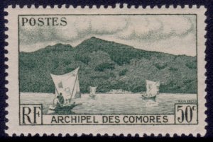 Comoros Islands, 1950, Archipel Des Comores, 50c, MLH**