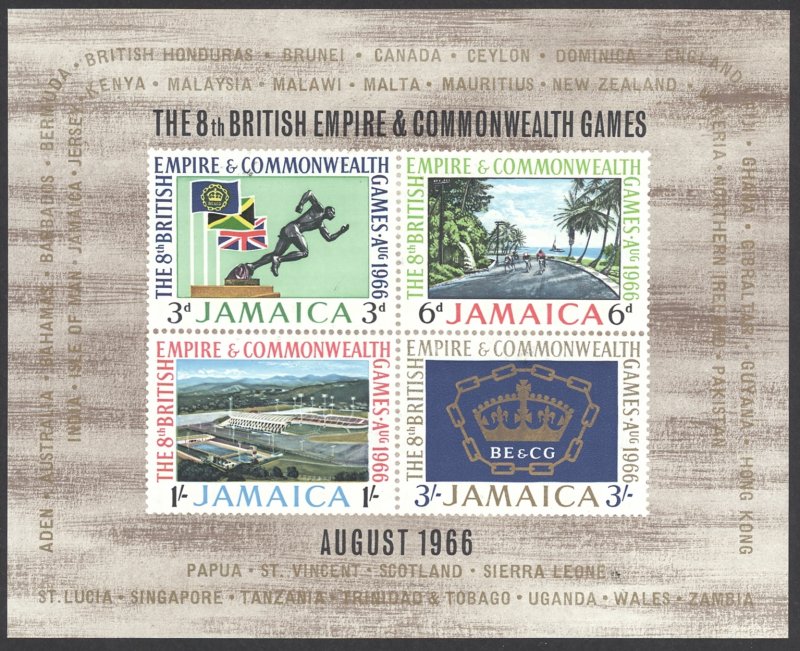 Jamaica Sc# 257a MNH Souvenir Sheet 1966 Sports
