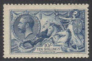 SG 412 1915 10/- blue spec N70(1). A very fine fresh unmounted mint CAT £4000