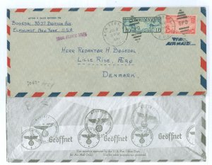 US C7/C22 A 10c map & a 50c Pacific Clipper paid two times the 30c per half ounce airmail rate (in effect 1939-thru 1946) on t