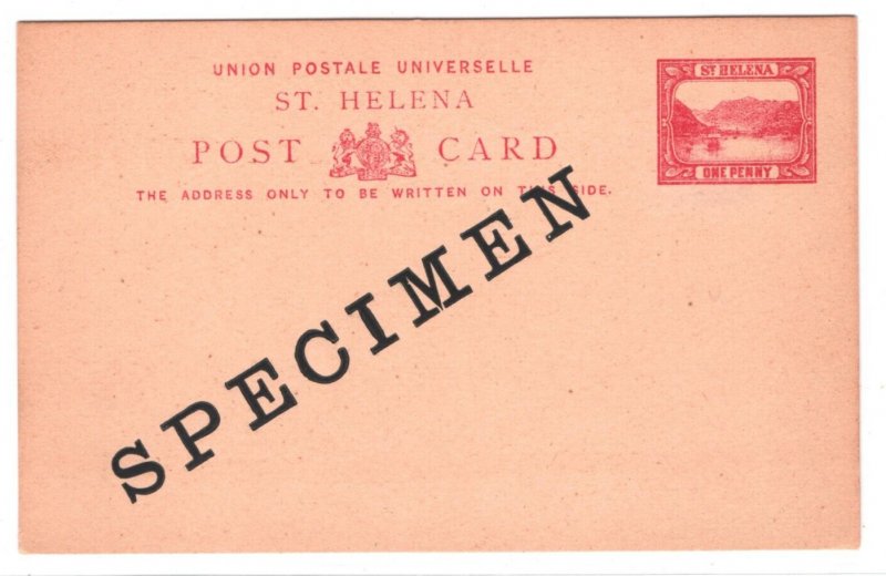 ST HELENA Unused QV Postal Stationery 1d Card *SPECIMEN* {samwells-covers}KA856