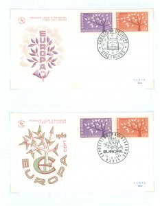 France 1045-1046 1962 Europa (2) FDC types: Paris & Strasbourg