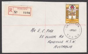 PAPUA NEW GUINEA 1967 Registered cover ex UKARUMPA..........................U898