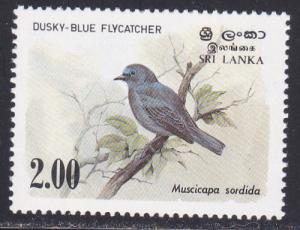 Sri Lanka # 693, Dusky-Blue Flycatcher, Mint NH 1/2 Cat.