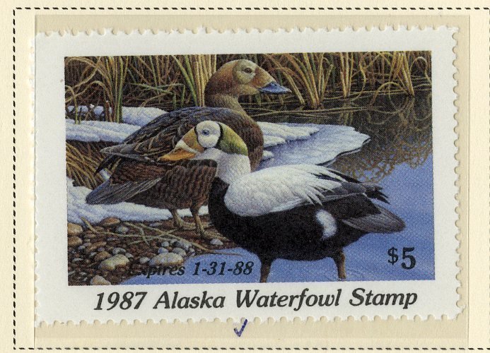 US AK3 ALASKA STATE DUCK STAMP 1987 MNH SCV $9.00 BIN $4.50