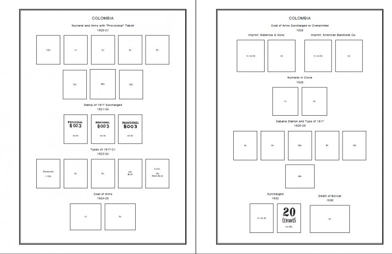COLOMBIA STAMP ALBUM PAGES 1859-2011 (353 PDF digital pages)