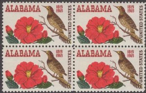 1969 Alabama Statehood Block Of 4 6c Postage Stamps, Sc# 1375, MNH, OG