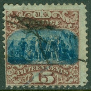 EDW1949SELL : USA 1869 Scott #118 Used. Clipped perforations. Thin. Catalog $800 