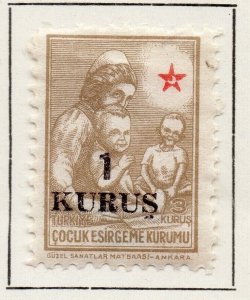 Turkey 1950 Pictorial Issue Fine Mint Hinged 1krs. Surcharged NW-243650