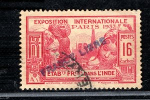 France Cols FRENCH INDIA 16ca Overprint *FRANCE LIBRE* (WW2) Used LIME85 