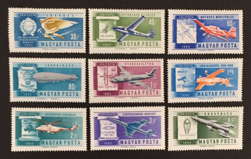 Hungary 1962 #c210-8(9), Flight Developement, MNH.