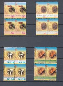 PAPUA New Guinea PNG 2005 MUSHROOMS SET MNH x 4(16 Stamps)(PAP35)