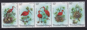Trinidad & Tobago MNH Strip 328 Scarlet Ibis Birds