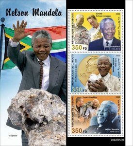 2022/08 - DJIBOUTI  - NELSON MANDELA          3V    MNH **