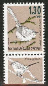 ISRAEL Scott 1143 1.30s Bird stamp with tab MNH**