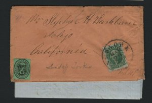 USA #20L11 & #15 Very fine Used On Cover To Vallejo California Tied By New York