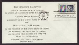 US Lyndon B Johnson Inauguration 1965 Universal Philatelic U/A Cover