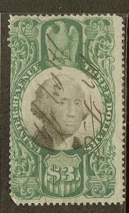 Scott #R147, $3 Internal Revenue, VG-F Centering, Used