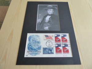 Sam Houston photograph and 1986 Texas USA FDC