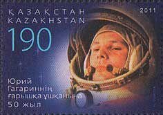 Kazakhstan 2011 Yuri Gagarin First Man in space 50 ann stamp MNH