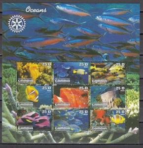 Gambia, 2003 Cinderella issue. Tropical Fish sheet.