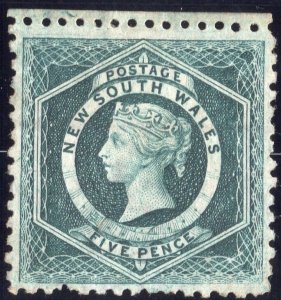 New South Wales 1882-1891 5p dark blue Unused SC65