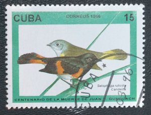 CUBA Sc# 3732  JUAN GUNDLACH BIRDS 15c   1996  used cto