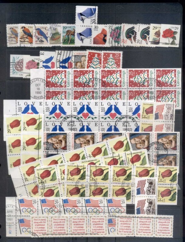 USA 1990's on Assorted Oddments, blocks, panes , duplicates Used 5 scans