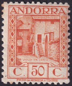 Andorra Spanish 1935 Sc 33 MH* crease