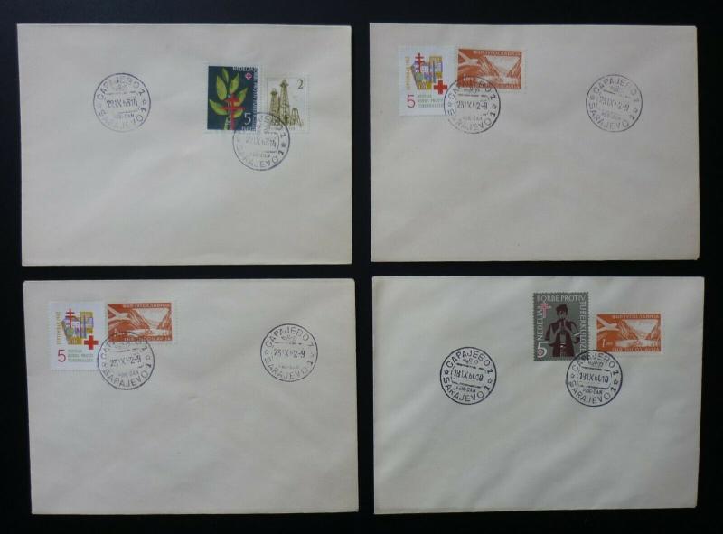 Yugoslavia Bosnia Sarajevo - 4 Red Cross Covers ! N11