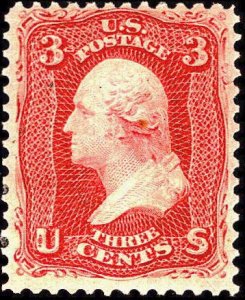 U.S. #65 MINT OG HR Rose Red