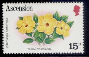 ASCENSION QEII SG290A, 1981 15p yellow allamanda, NH MINT.