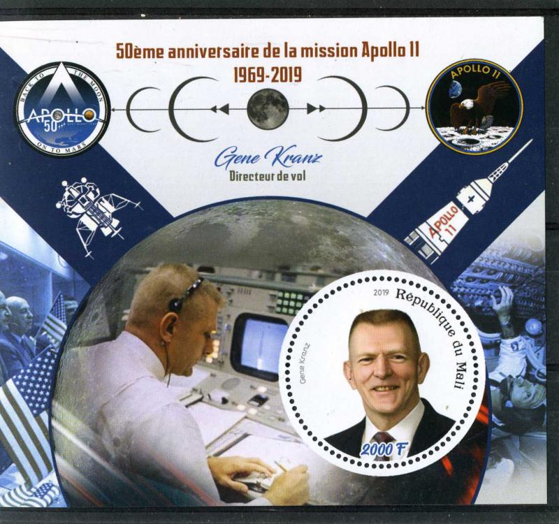 MALI 2019 SPACE Apollo 11 Anniversary Gene Kranz s/s Perforated Mint (NH) #2