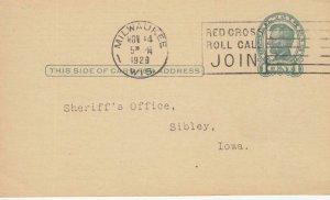 1929, Milwaukee, WI to Sibley, IA, Reward Card for Stolen Vehicle (32343)