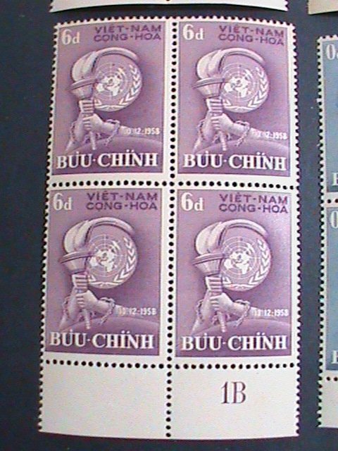 ​VIETNAM STAMP:1958 VERY OLD FREEDOM OF HUMAN RIGHTS RARE MNH BLOCK OF 4 VF