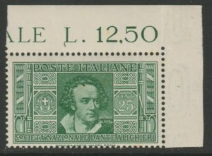 Italy Kingdom 1932 Dante Alighieri Society 25c MNH** Stamp with Sheet Marg 14110
